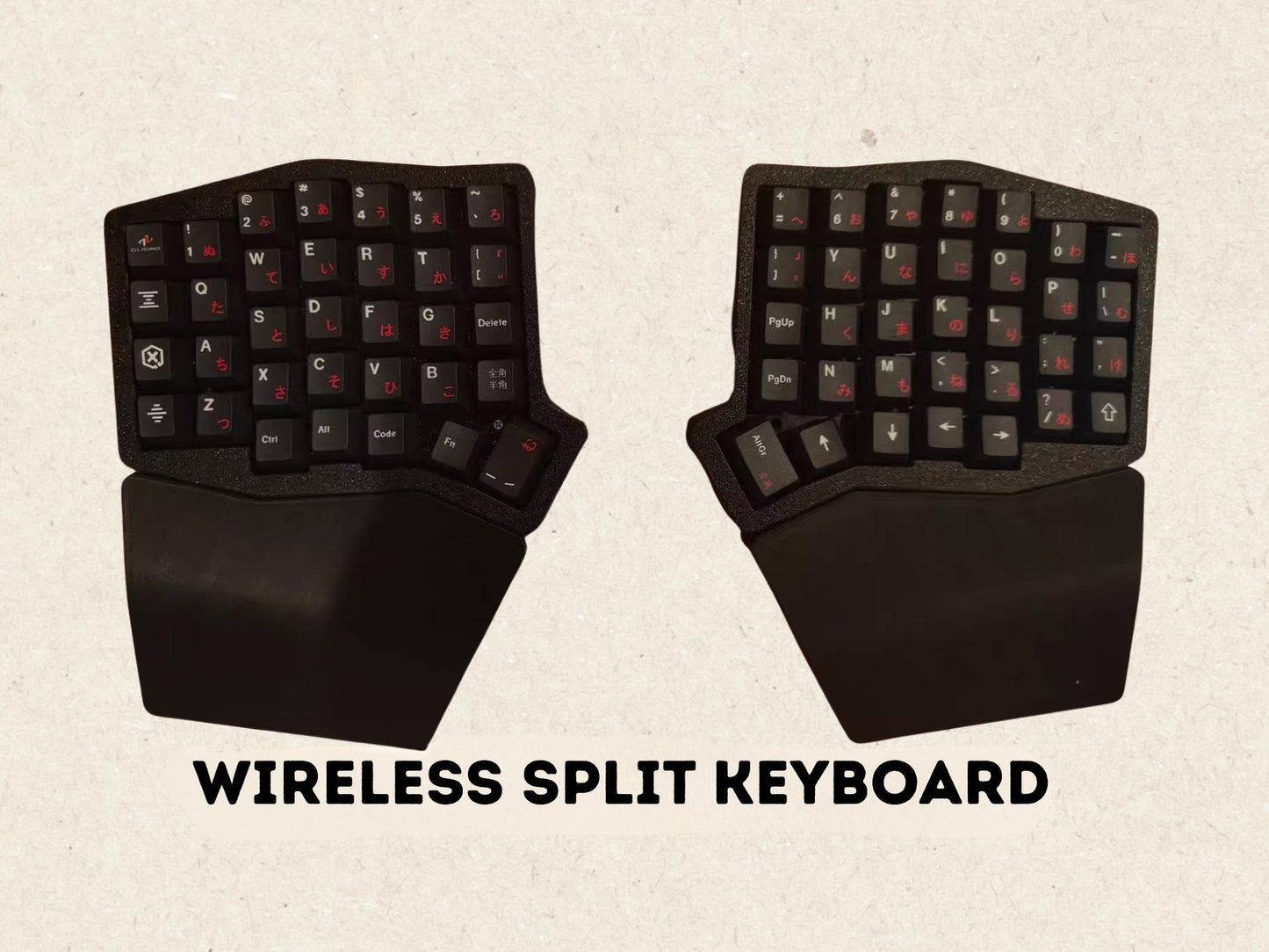 Split Keyboard DIY Kit with Magnetic Wrist Rests