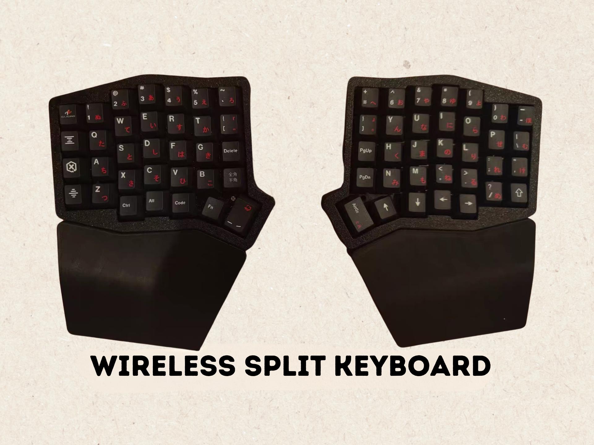 Split Keyboard DIY Kit with Magnetic Wrist Rests