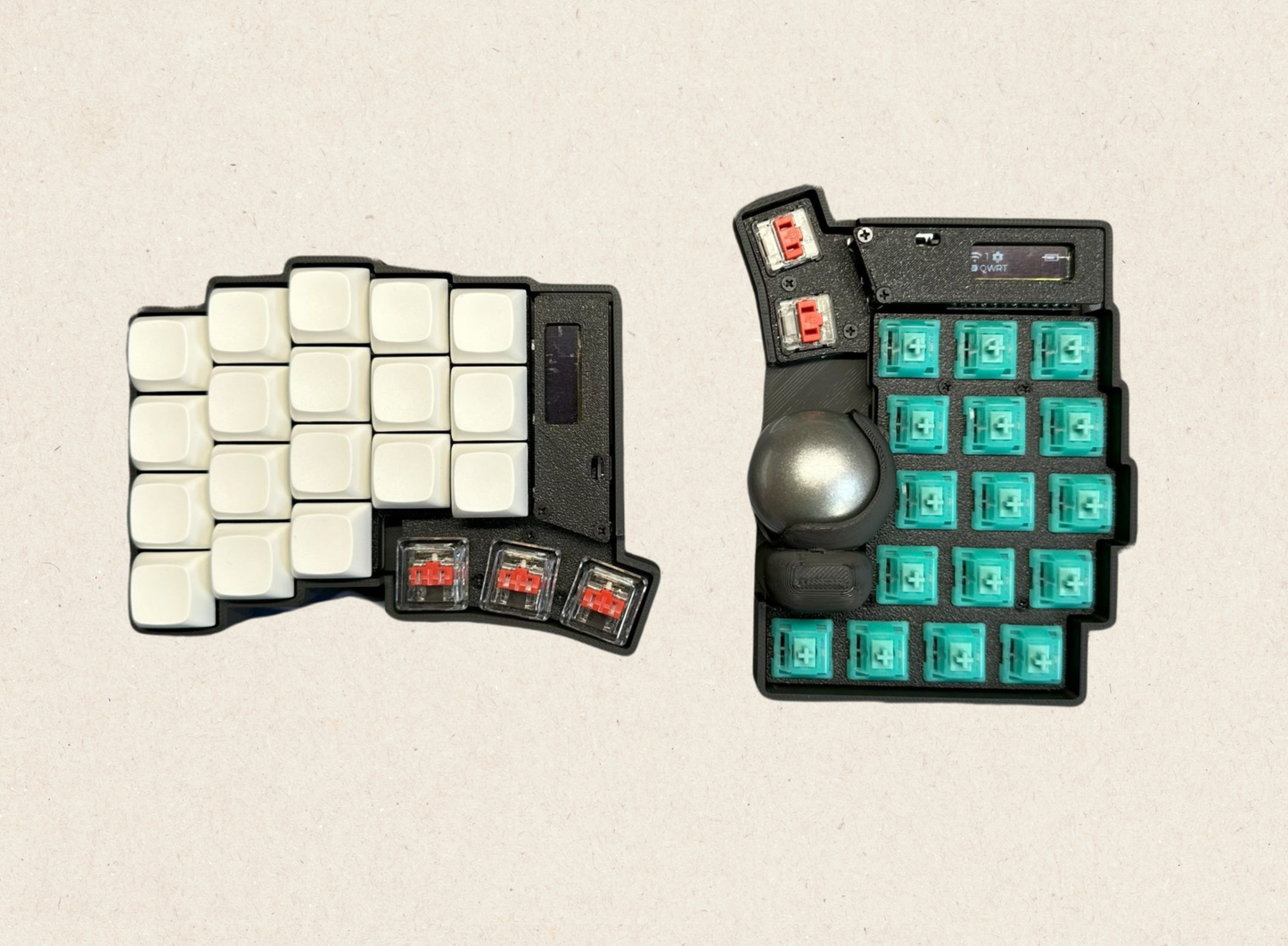 Keyball spilt keyboard, Pre-built Kit w/o switches, keycap, trackball, 39/44/61 keys, choc/MX, wired, wireless, by Yowkees, ZMK pre-flashed


Description: Keyball is a spilt keyboard provide 39/44/61 keys layout with trackball, available in wired and wireless/Bluetooth. Keyball is both a keyboard and a mouse, which can avoid constant switching between the keyboard and the mouse, thus improving your work efficiency.
