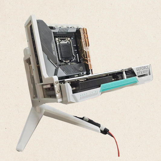 [Type]: Desktop-grade ITX Case with an open case design.

[Color]: Available in Black and White.

[Cooling]: Air cooling design.

[Motherboard Compatibility]: Standard ITX motherboards.

[Power Supply]: Supports SFX and SFXL.

[Graphics Card]: Only supports dual-slot GPUs, suitable for mid-to-low-end graphics card builds.

[Hard Drives]: Three drive bays, supporting 3 x 2.5-inch hard drives.