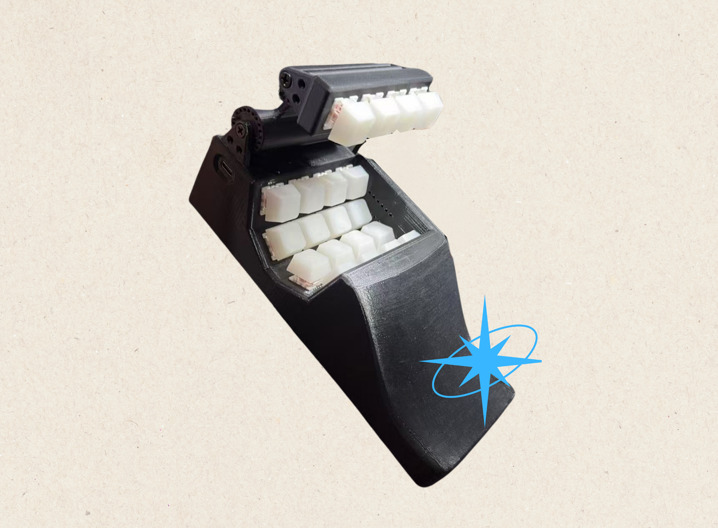 Unique U-shape Gaming Keyboard with Joystick Wired, One Handed Keyboard, Ergonomic, Custom, Programmable Keys, efficiency, gamer gift