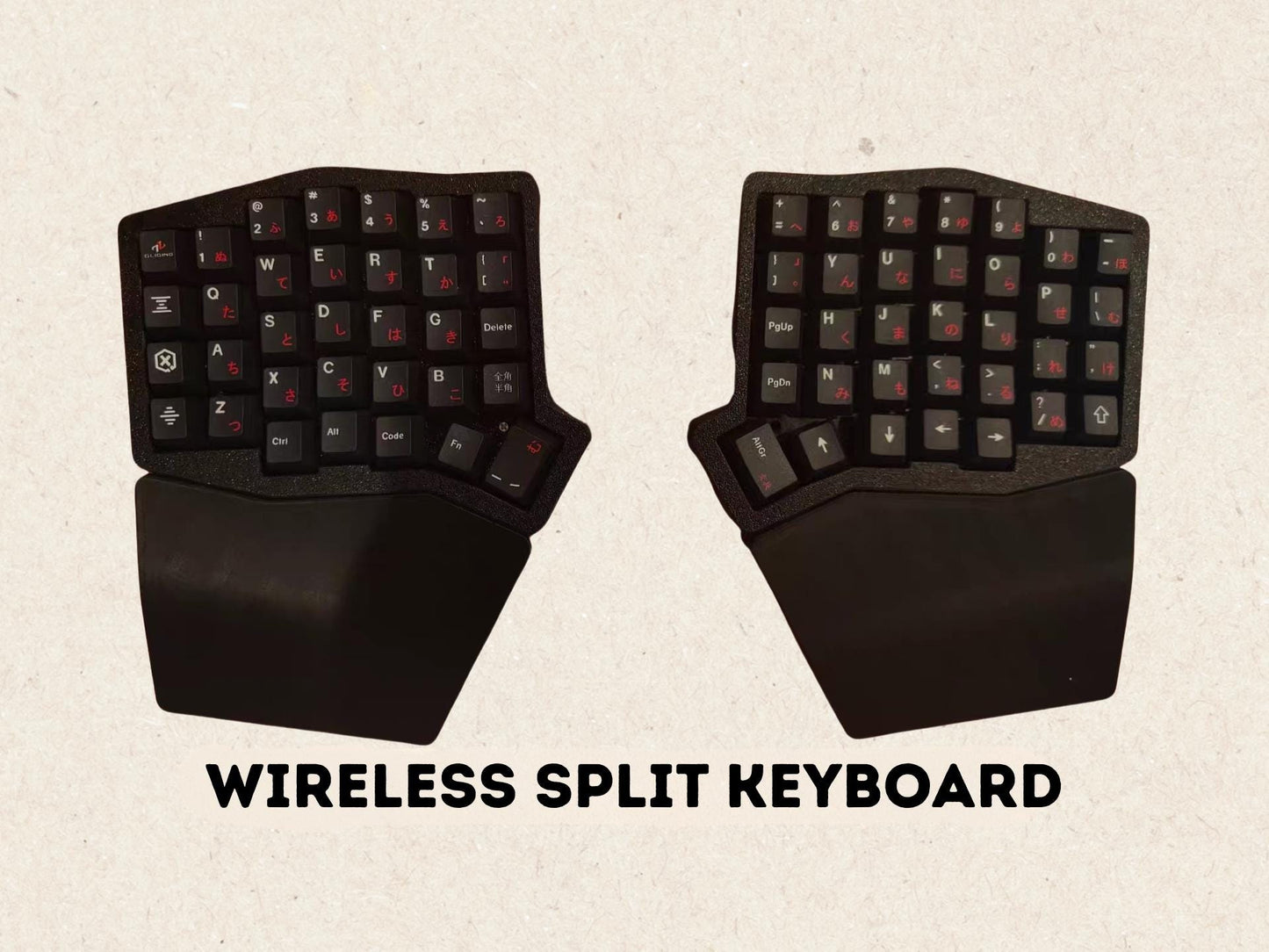 Split Keyboard DIY Kit with Magnetic Wrist Rests