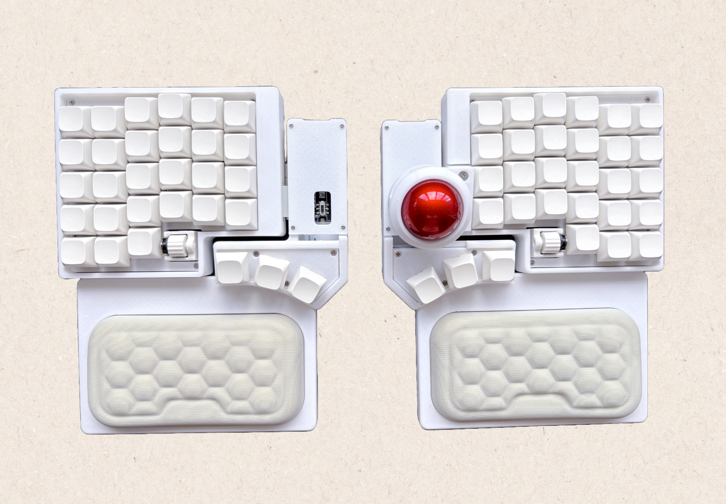 Trackball Keyboard with Adjustable Tenting